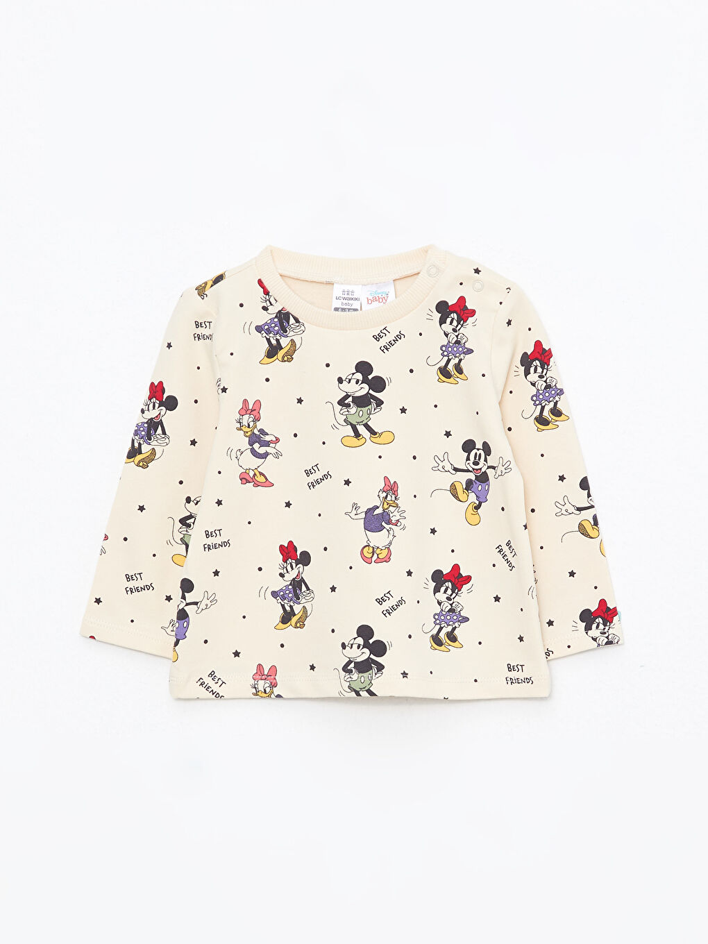 Свитшот с круглым вырезом, длинным рукавом и принтом для малышек девочек-2