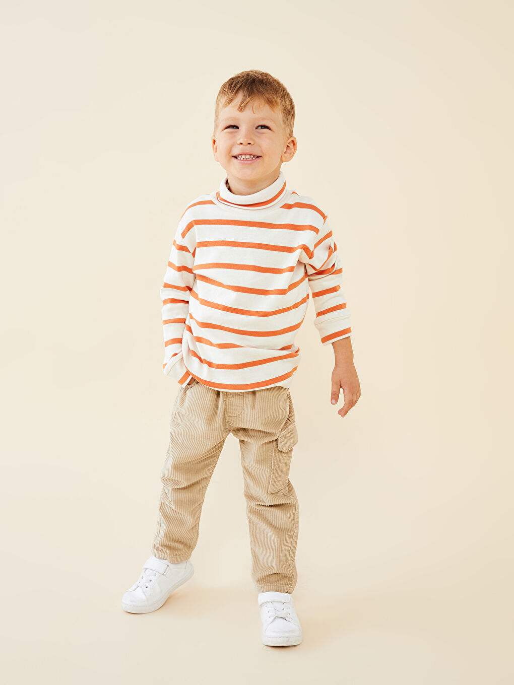 Базовые бархатные брюки для малыша мальчика-1