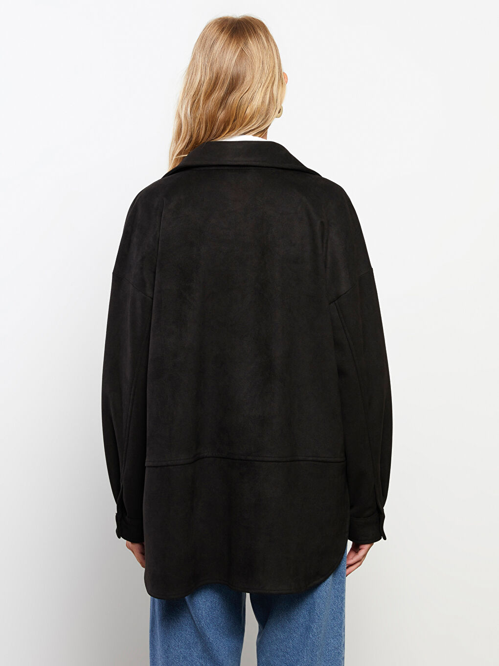LCWAIKIKI Classic Collared Neck Women's Faux Suede Jacket -W2CF51Z8-CVL
