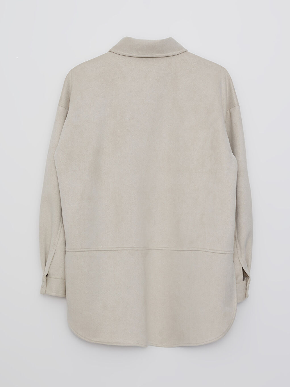 Kragenhals Damen Kunst-Wildlederjacke-6