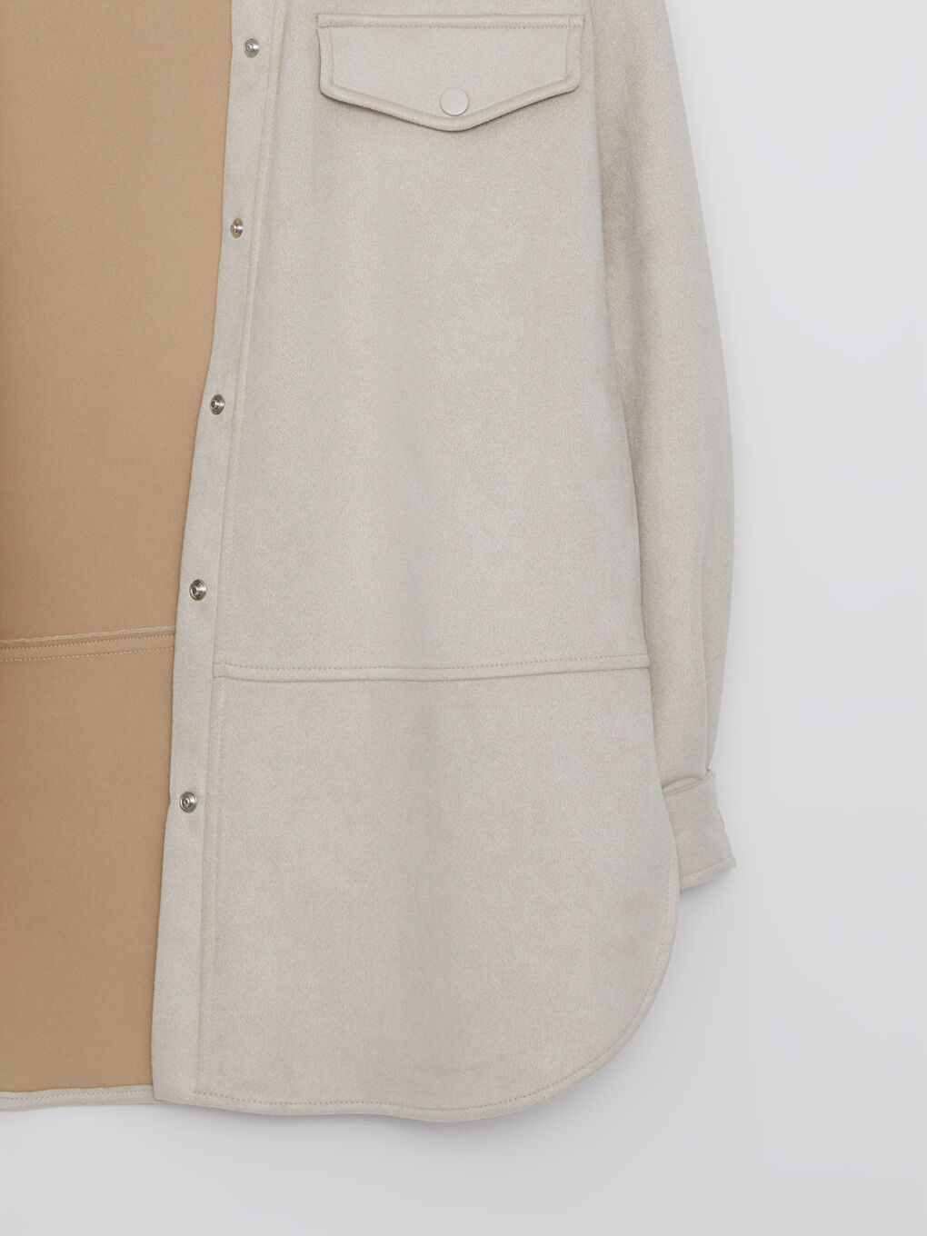 Kragenhals Damen Kunst-Wildlederjacke-7