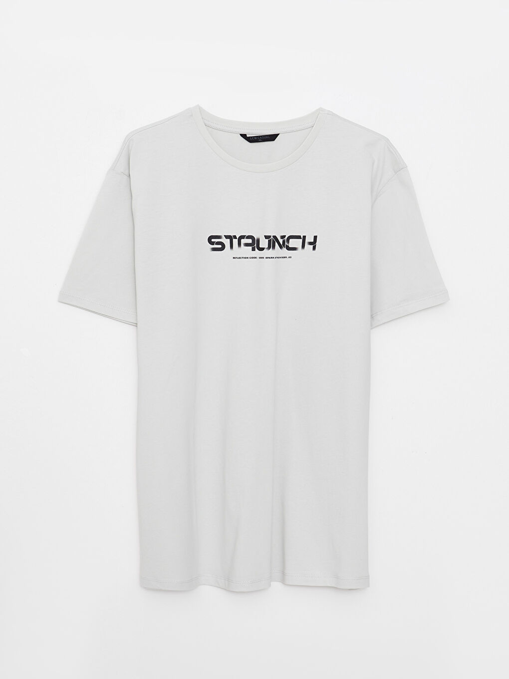 Gri Bisiklet Yaka Kısa Kollu Baskılı Penye Büyük Beden Erkek Tişört-9