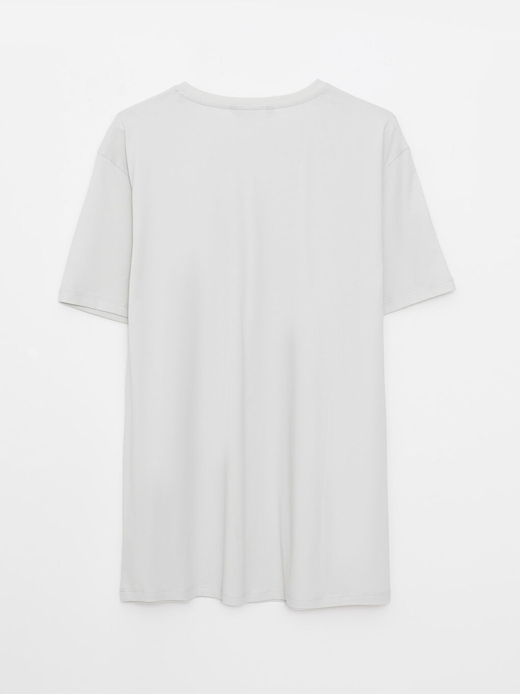 Gri Bisiklet Yaka Kısa Kollu Baskılı Penye Büyük Beden Erkek Tişört-10