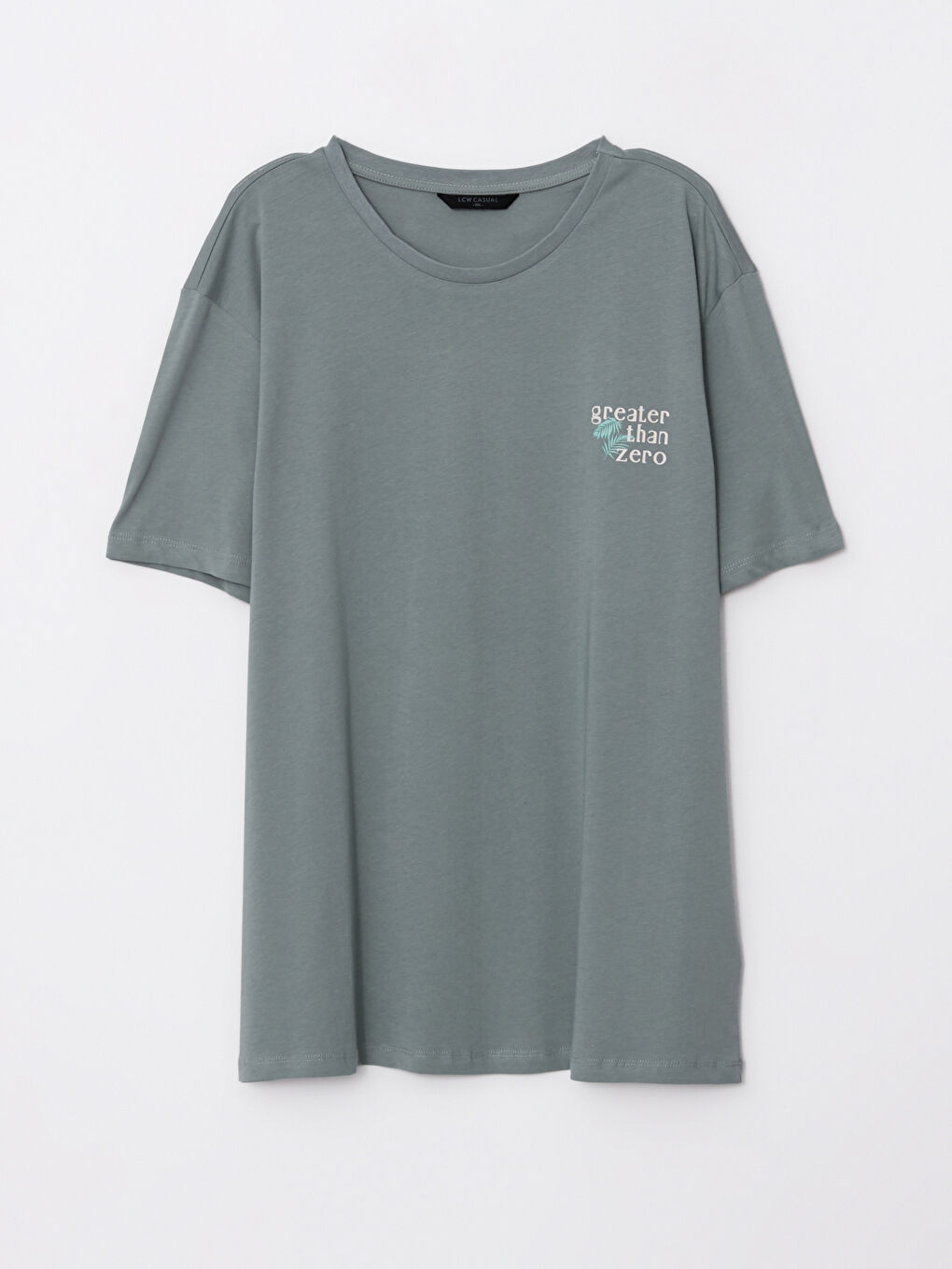 Yeşil Bisiklet Yaka Kısa Kollu Baskılı Penye Büyük Beden Erkek Tişört-7