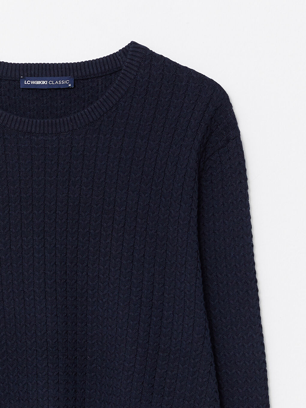 Lacivert Bisiklet Yaka Erkek Triko Kazak-6