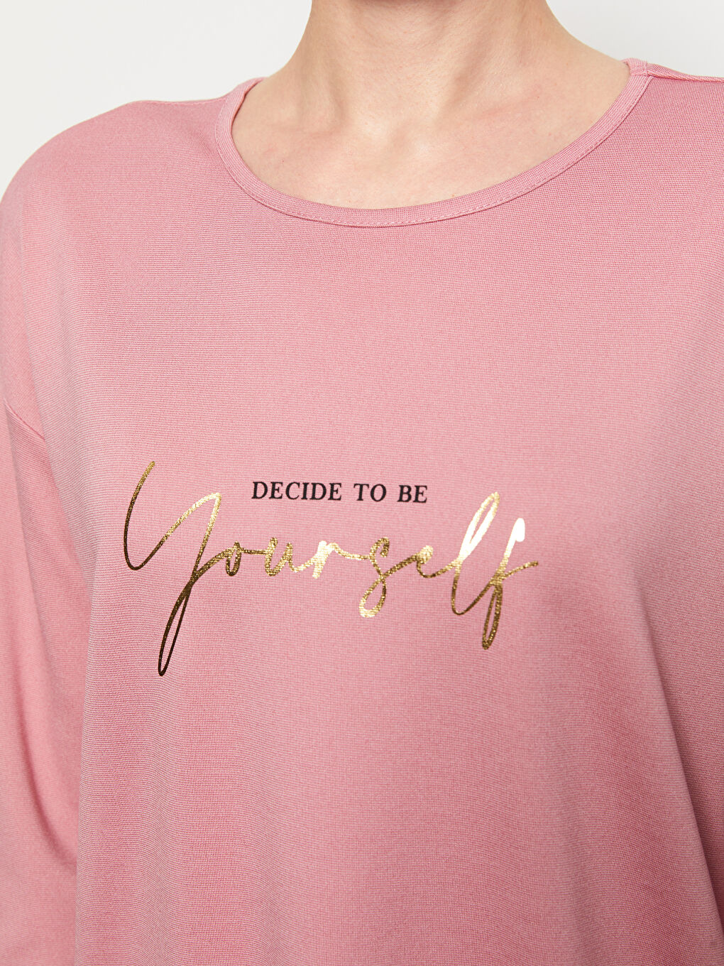 Crew Neck Printed Long Sleeve Women's Tunic-3