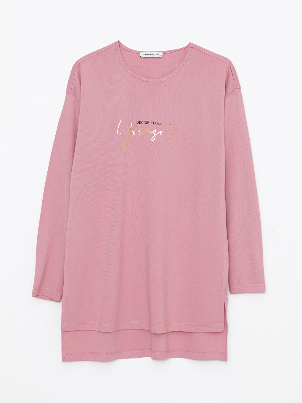 Crew Neck Printed Long Sleeve Women's Tunic-5