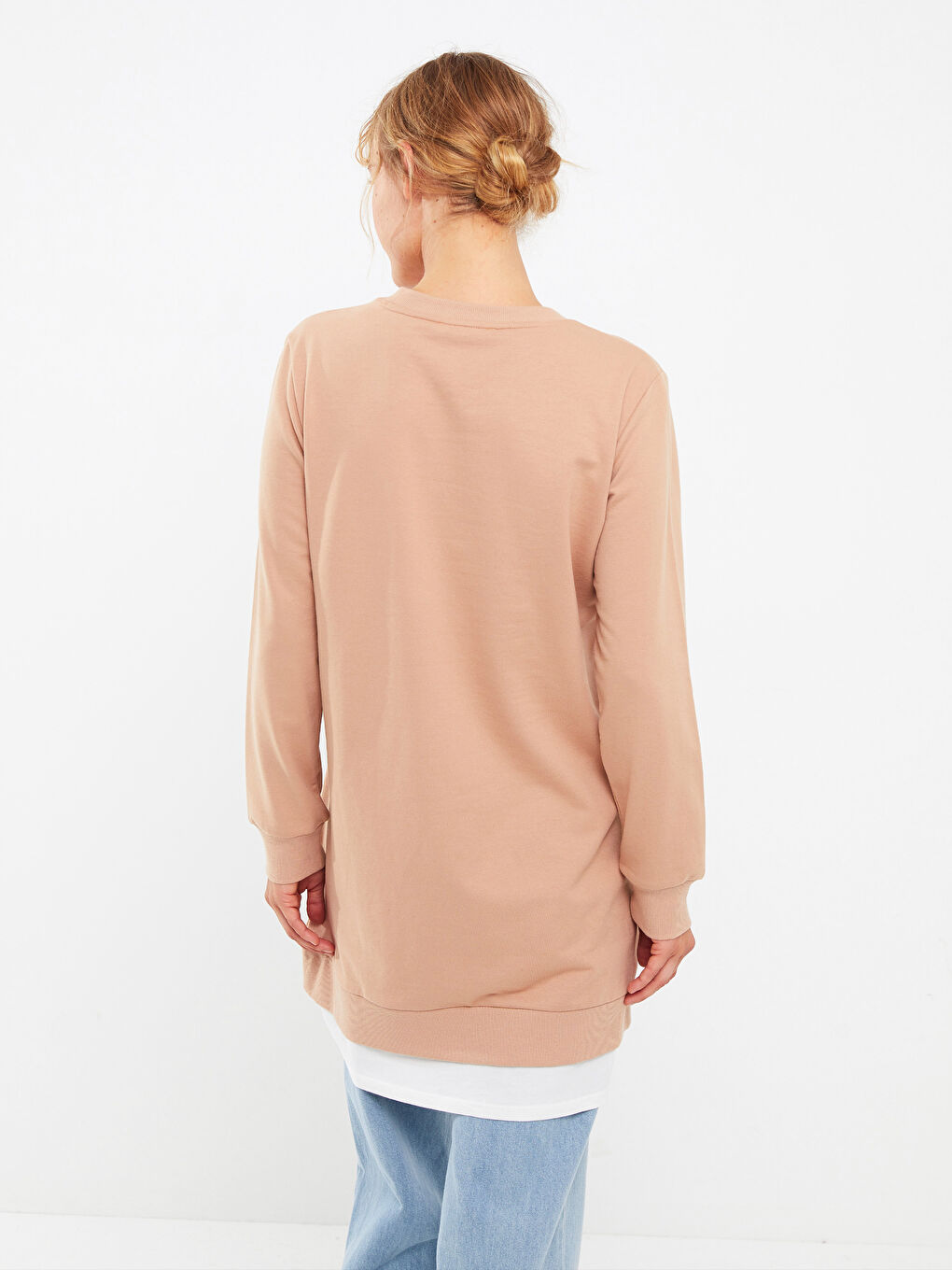 Crew Neck Printed Long Sleeve Women's Sweatshirt Tunic-3