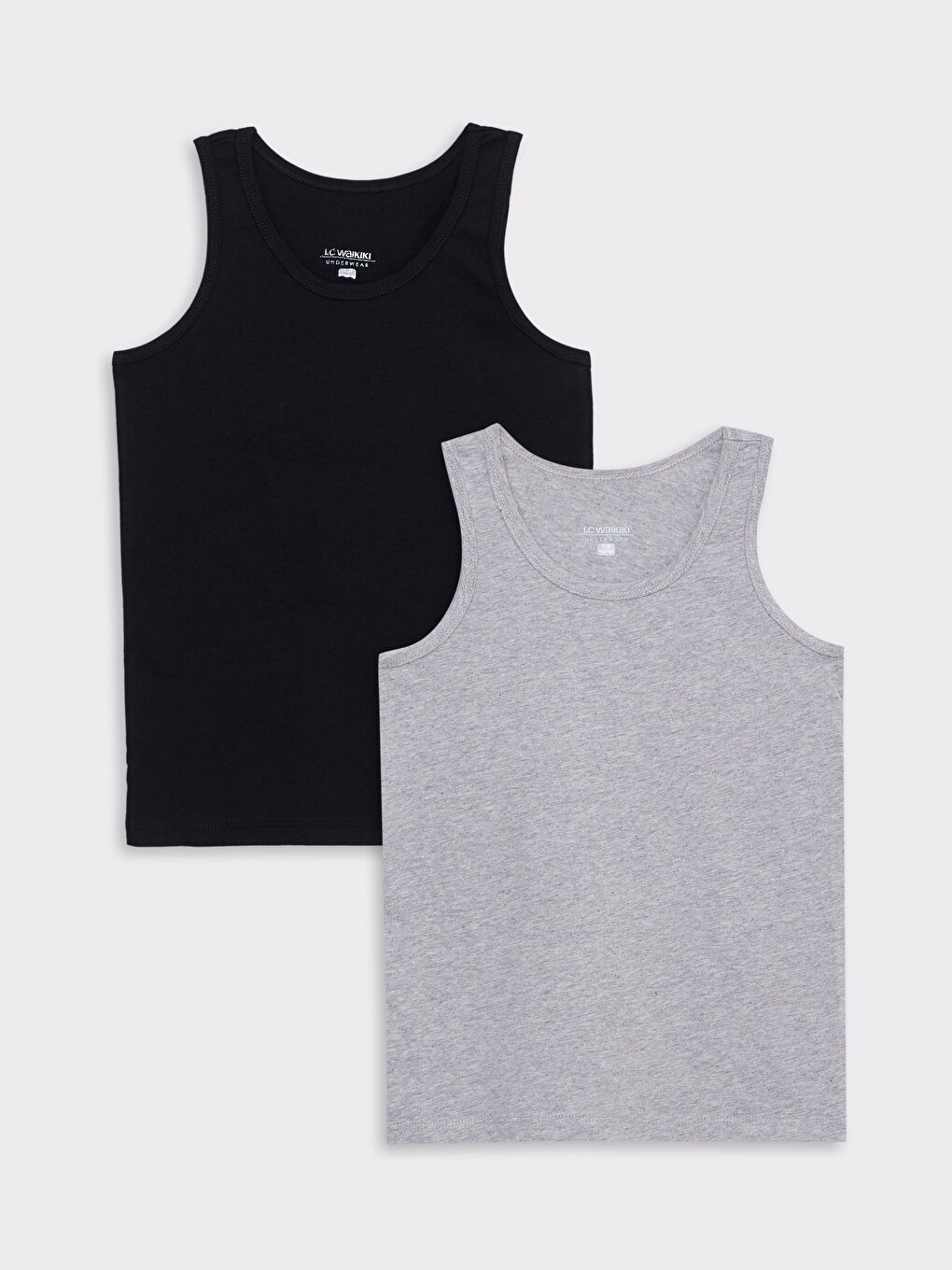 Crew Neck Basic Cotton Boys' Vest 2 Pack