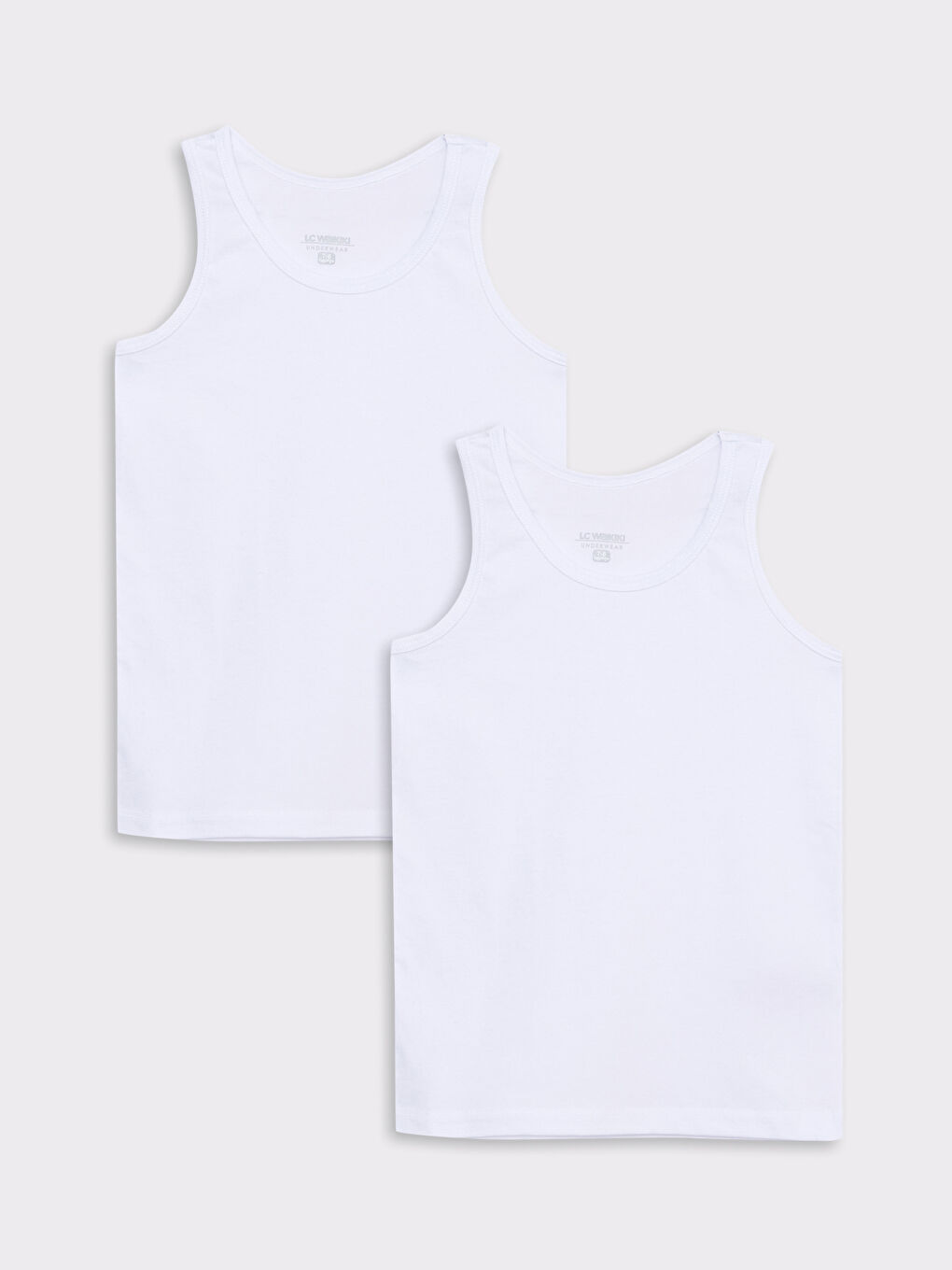 Crew Neck Basic Cotton Boys' Vest 2 Pack