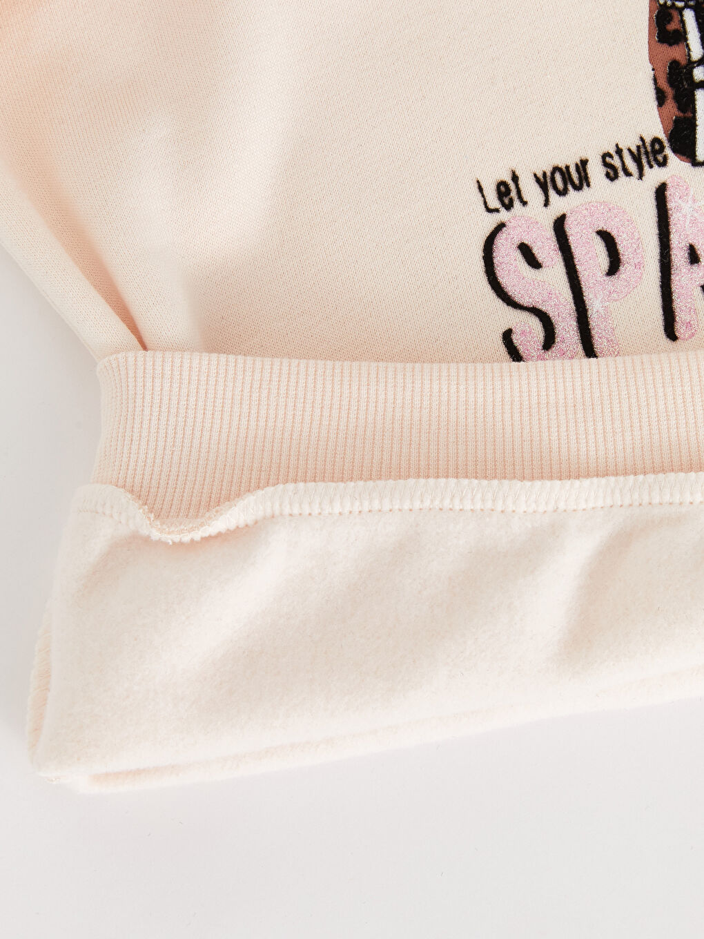 Қыздарға арналған ұзын жеңді принтті дөңгелек жағалы свитшот-3