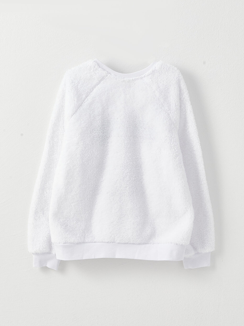 LCW Kids Crew Neck Embroidered Long Sleeve Plush Girl Sweatshirt -W2CG37Z4-R9K
