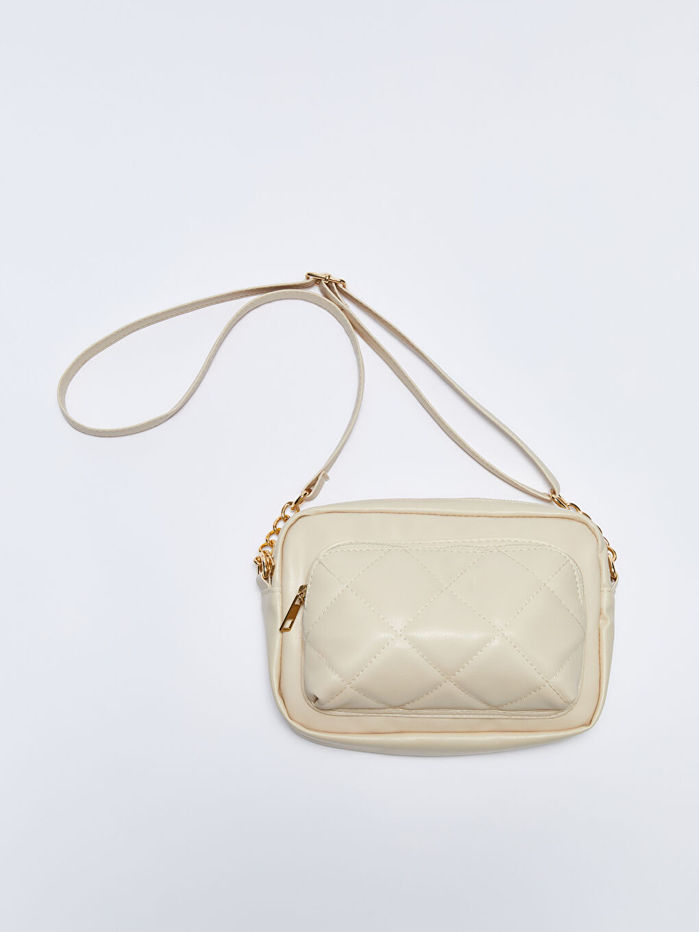 Leather Look Quilted Detailed Womens Crossbody Bag-3