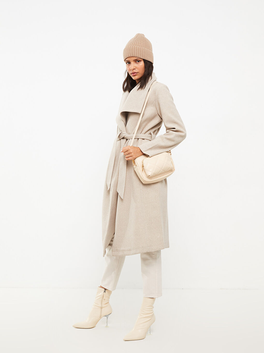 Leather Look Quilted Detailed Womens Crossbody Bag-1