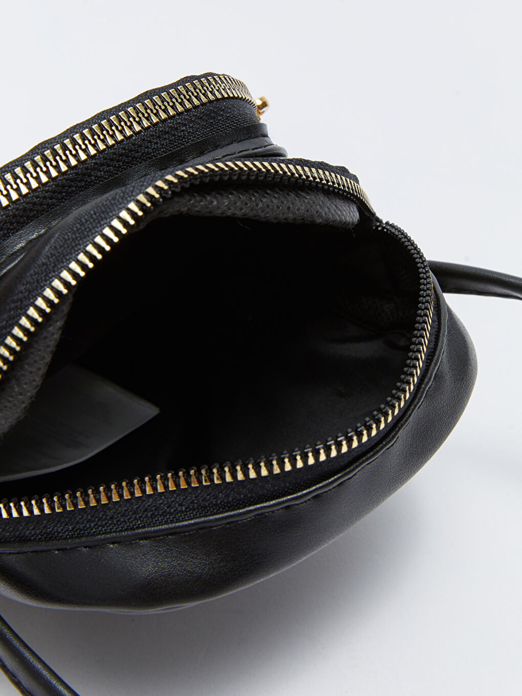 Siyah Deri Görünümlü Kadın Omuz Çantası-5