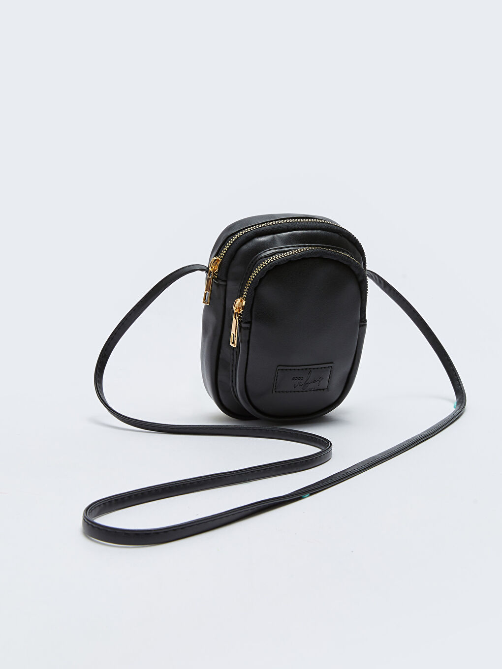 Siyah Deri Görünümlü Kadın Omuz Çantası-2