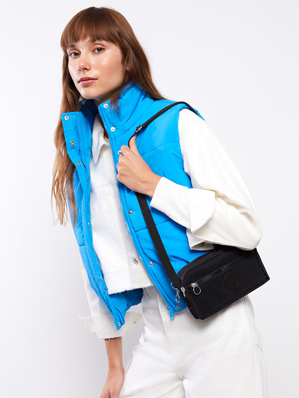 Siyah Ayarlanabilir Askılı Kadın Çapraz Çanta