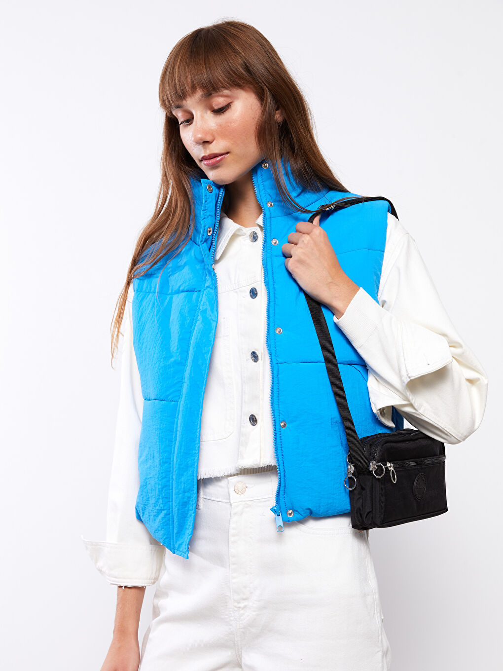 Siyah Ayarlanabilir Askılı Kadın Çapraz Çanta-1