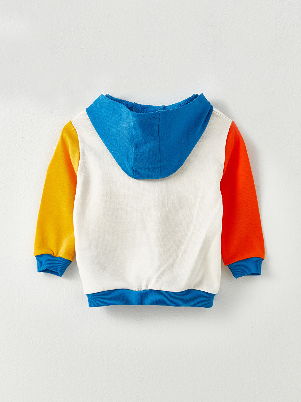 Ekru Uzun Kollu Baskılı Erkek Bebek Hoodie-1