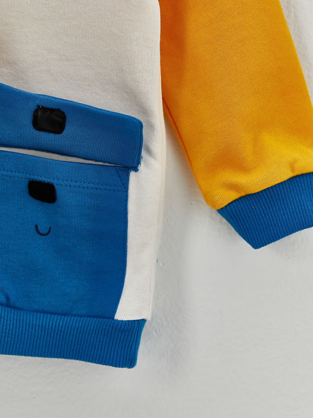 Ekru Uzun Kollu Baskılı Erkek Bebek Hoodie-2