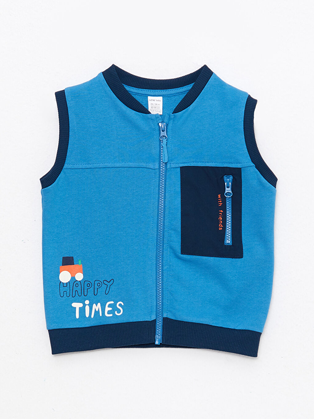 LCW baby Weste für Baby Jungen aus bedruckter Baumwolle mit Rundhalsausschnitt -W2CG91Z1-R2Q