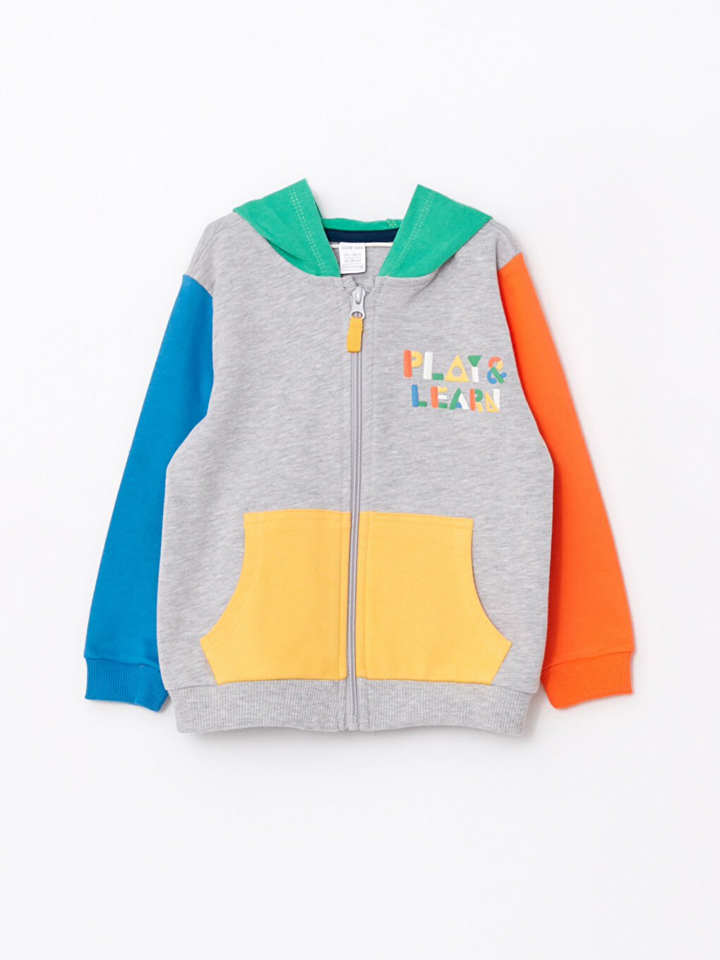 LCW baby Hooded Long Sleeve Printed Baby Boy Zippered Sweatshirt -W2CG92Z1-D5P