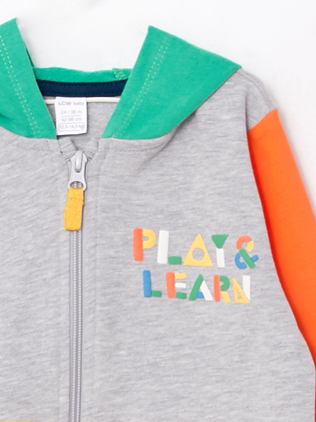 LCW baby Hooded Long Sleeve Printed Baby Boy Zippered Sweatshirt -W2CG92Z1-D5P