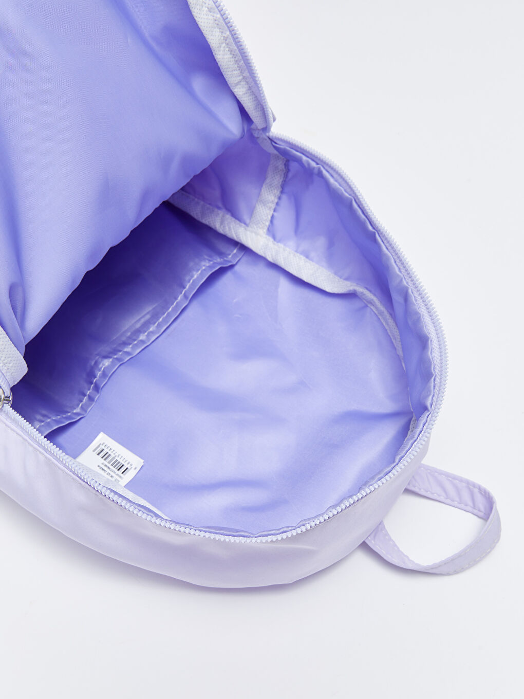 Lila Paraşüt Kumaş Etiket Baskılı Kadın Sırt Çantası-3