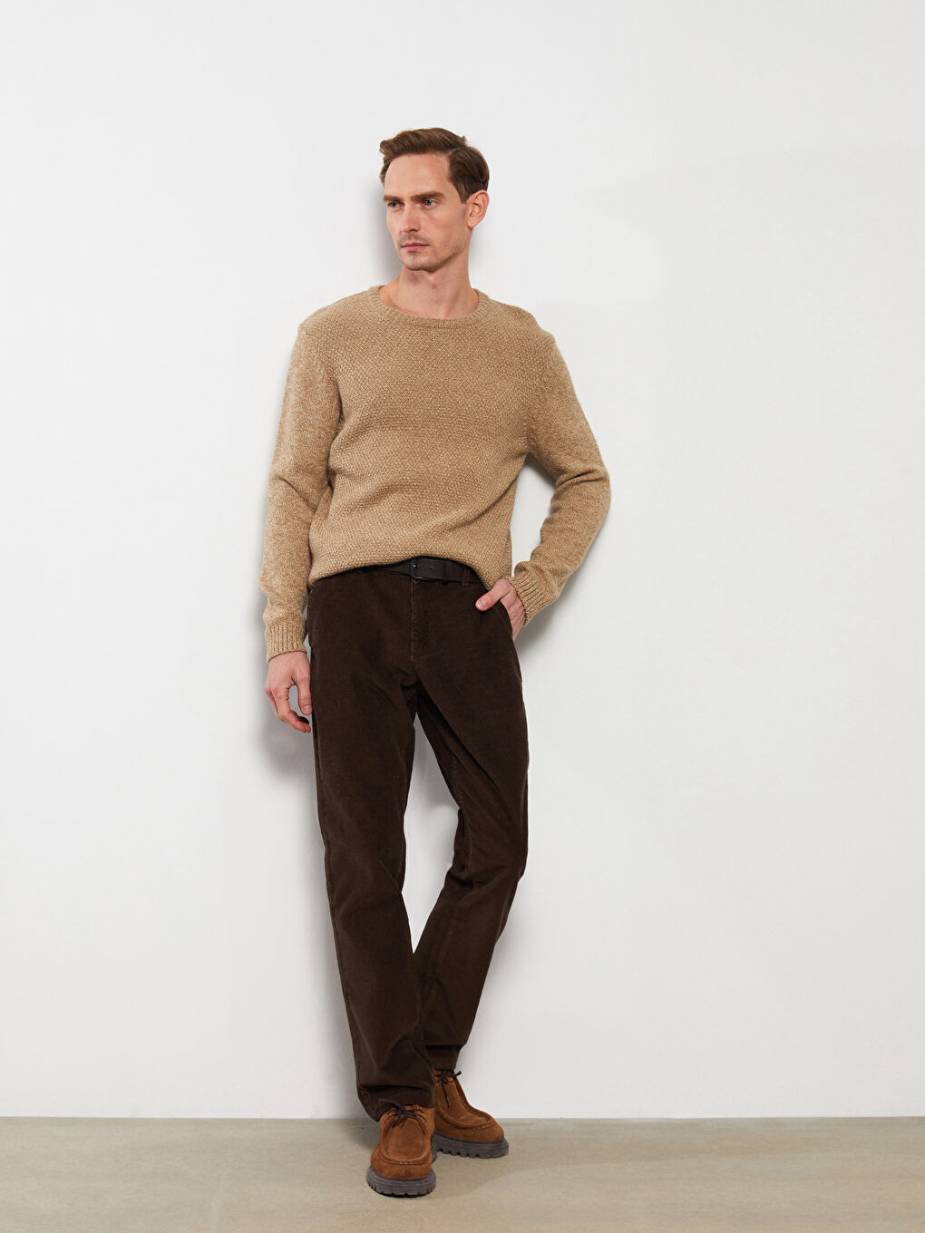 Standardni kroj somotne chino pantalone za muškarce-1