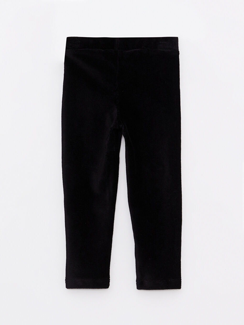 Siyah Beli Lastikli Basic Kız Bebek Kadife Tayt-1
