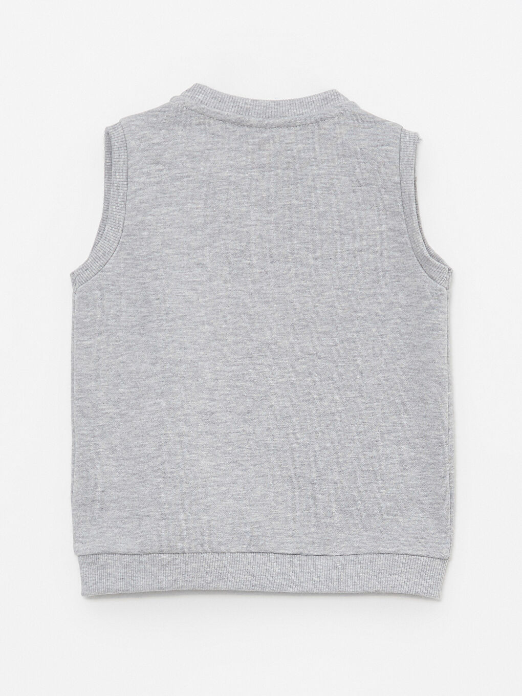 Vestă Simplă cu Guler Rotund pentru Bebeluși Băiat-1