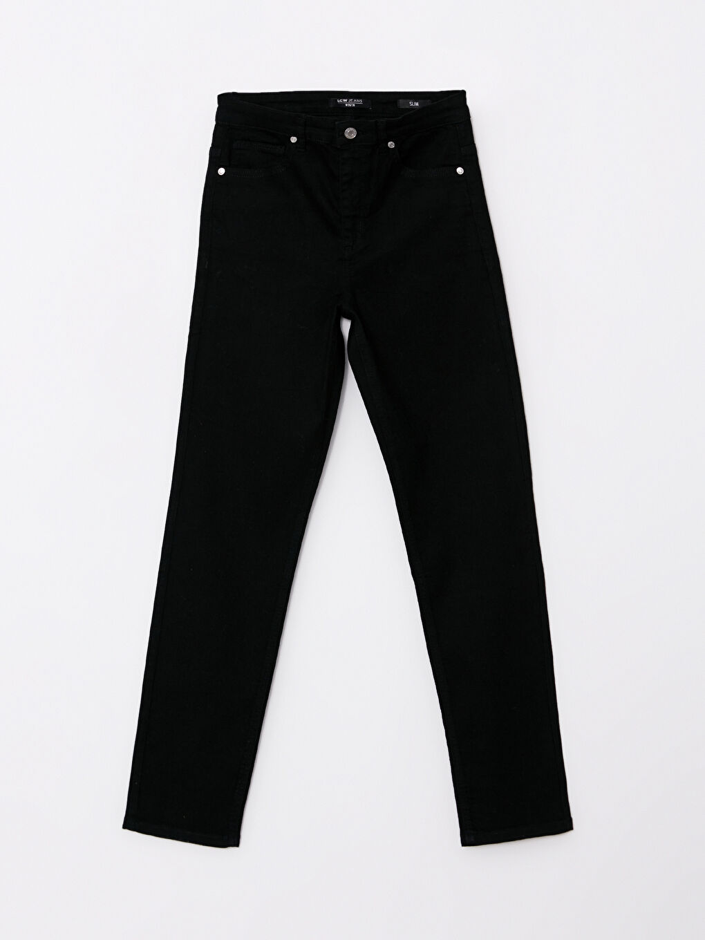 Jean en Denim Rodeo Taille Haute Coupe Svelte Détail Poche Régulière pour Femmes-5