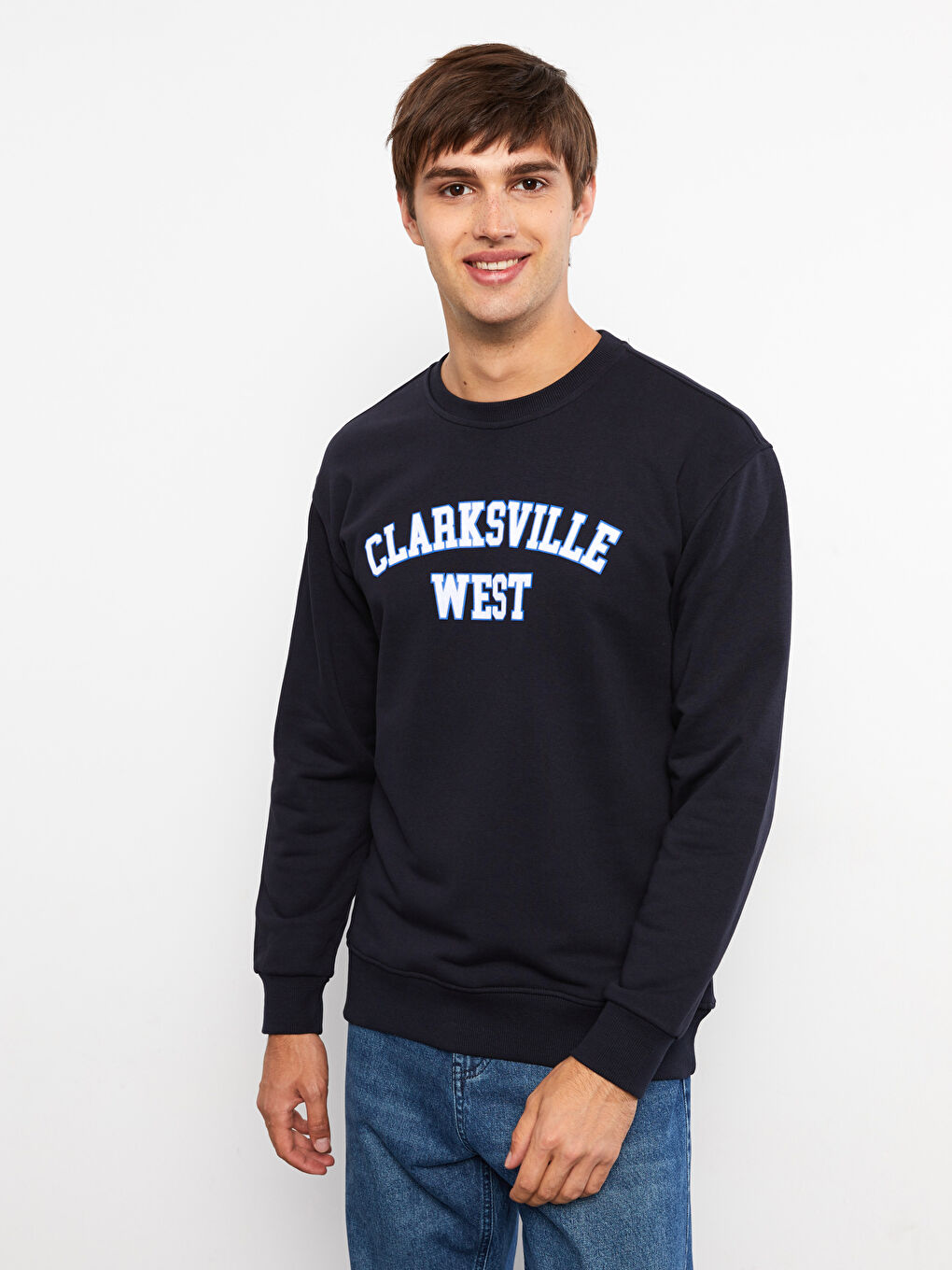 Crew Neck Long Sleeve Printed Men's Sweatshirt-1