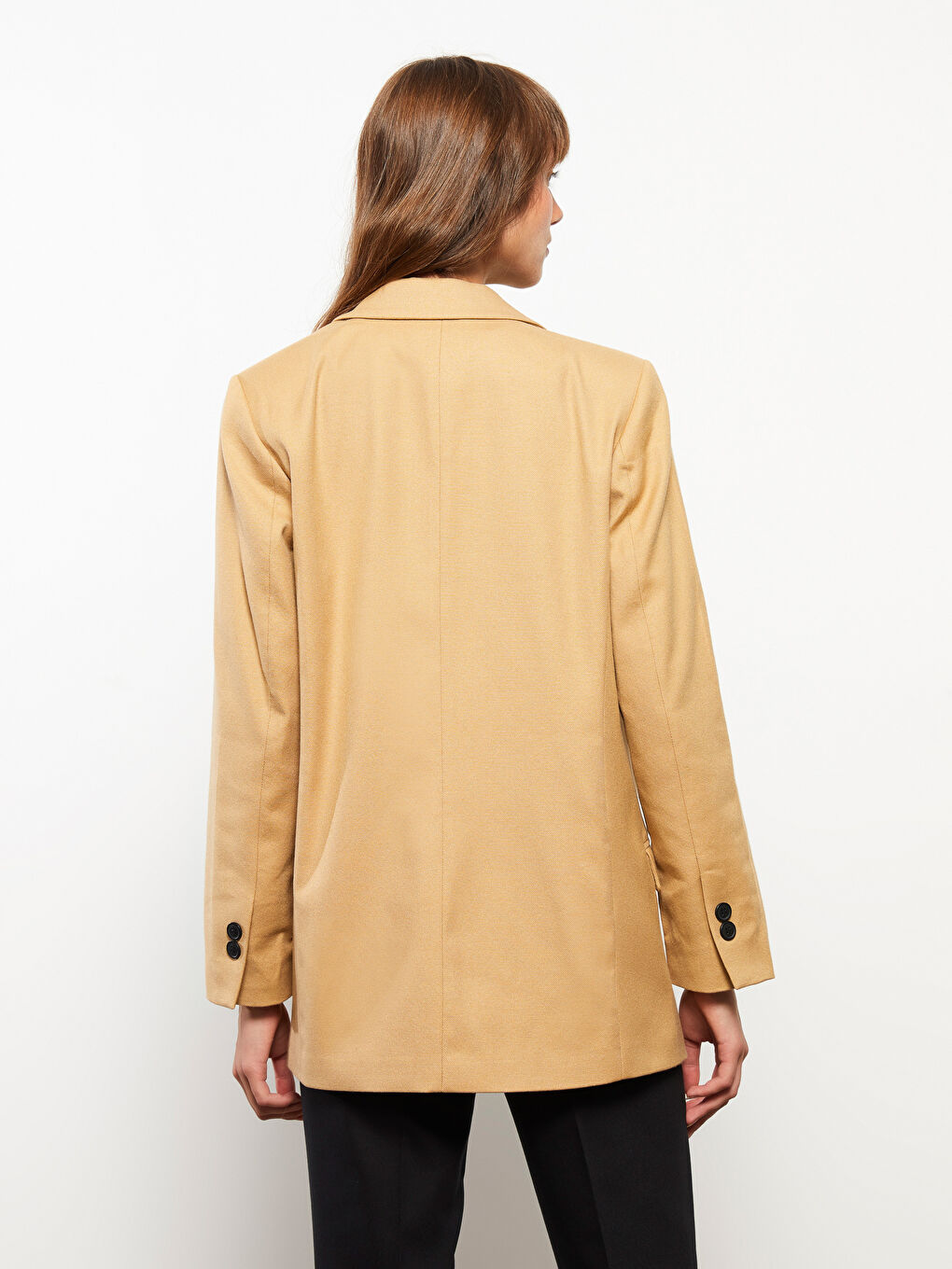 Plain Long Sleeve Women's Blazer Jacket-4