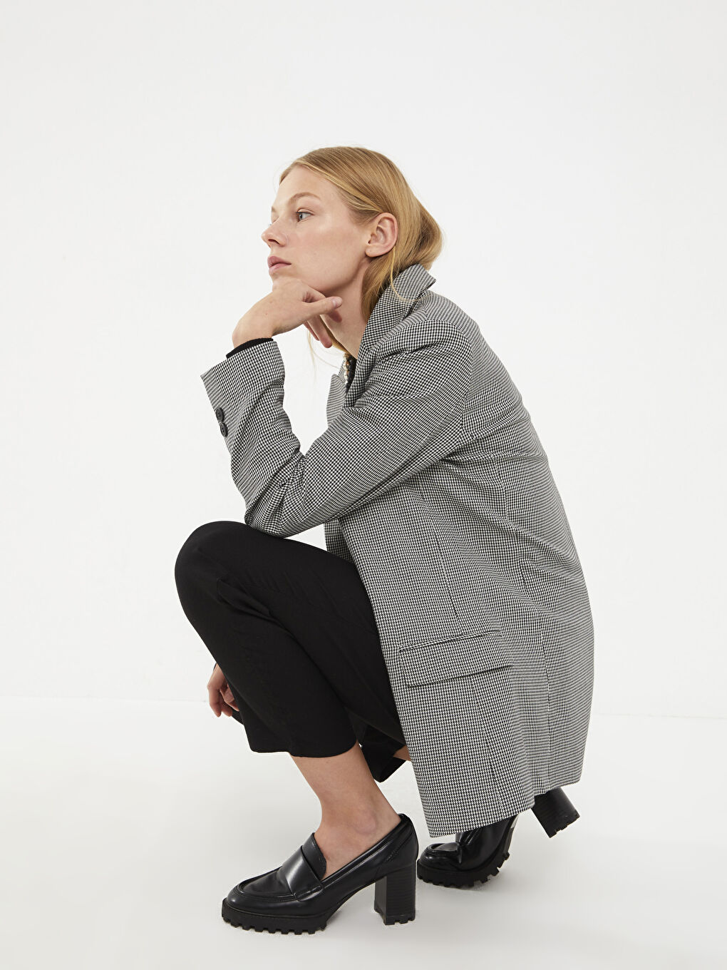 LCW Vision Gemusterte Langarm-Blazerjacke für Damen -W2CI53Z8-LKX