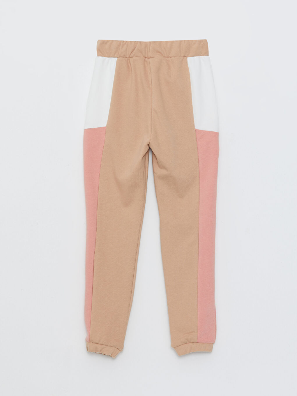 Mercan Beli Lastikli Renk Bloklu Kız Çocuk Jogger Eşofman Altı-1