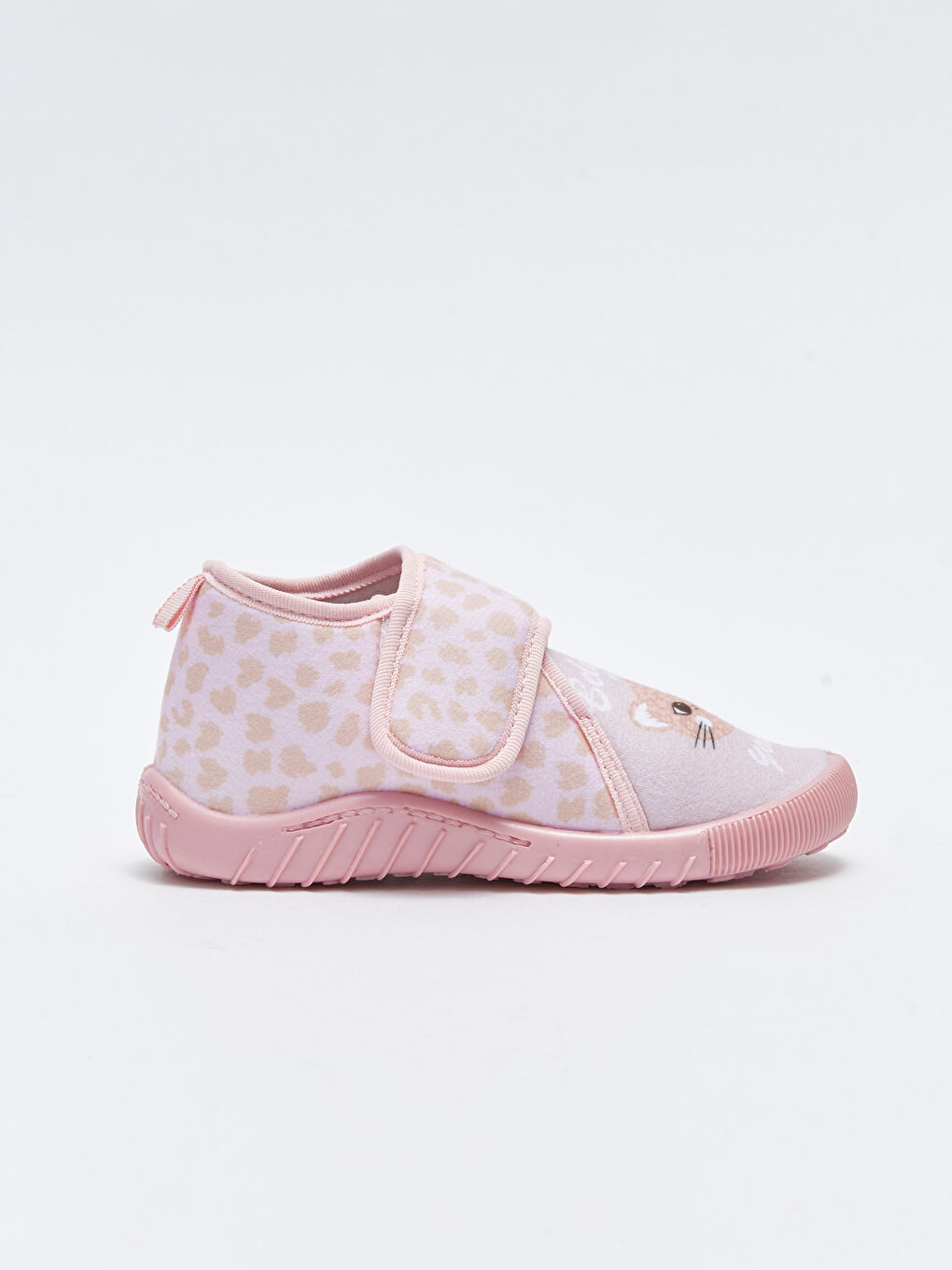 Pembe Baskılı Cırt Cırtlı Kız Çocuk Panduf-1