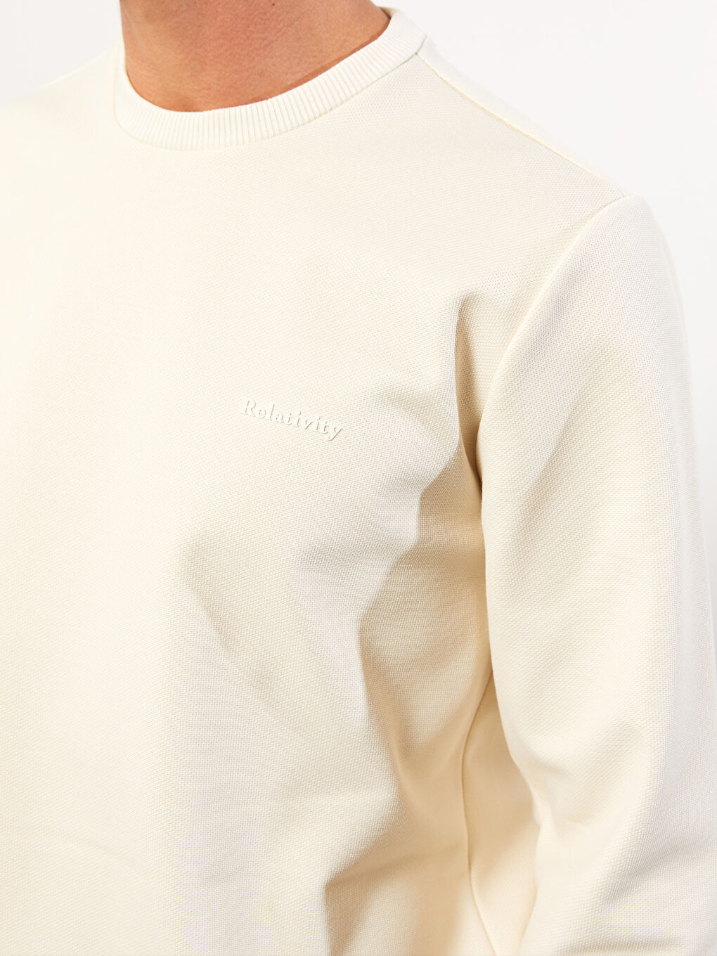 Gri Bisiklet Yaka Uzun Kollu Erkek Sweatshirt-3