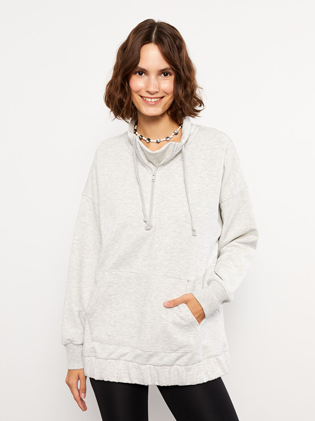LCW Vision Stehkragen Schlichtes Dickes Sweatshirt für Damen -W2CJ71Z8-CY9