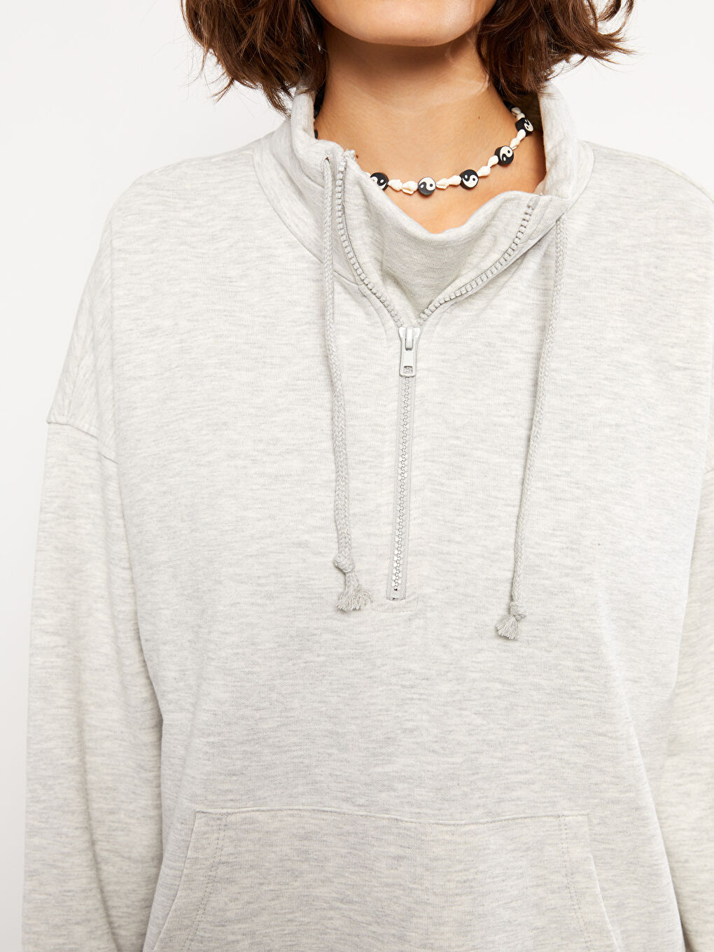 LCW Vision Stehkragen Schlichtes Dickes Sweatshirt für Damen -W2CJ71Z8-CY9