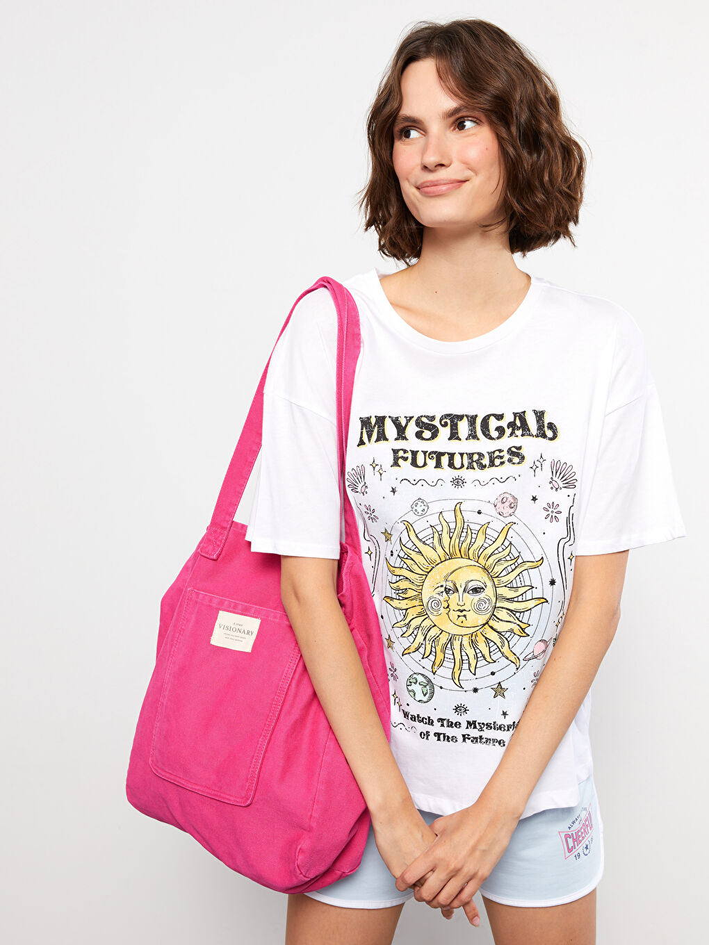 Crew Neck Printed Short Sleeve Cotton Women's T-shirt