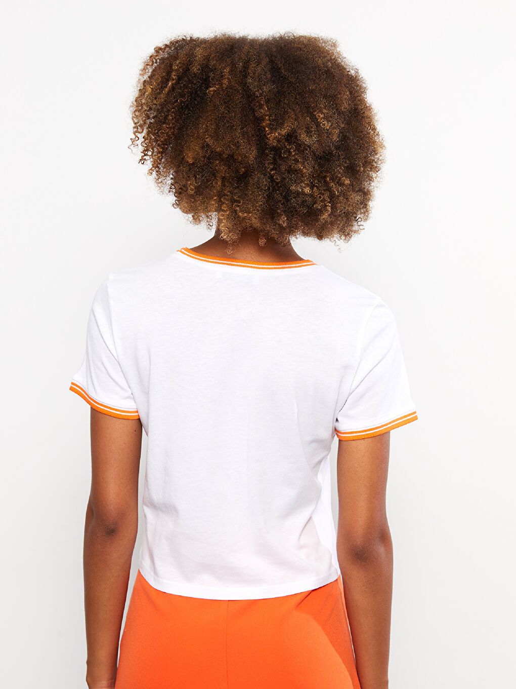 LCW Vision Crew Neck Straight Short Sleeve Cotton Women's T-Shirt -W2CJ92Z8-R9K