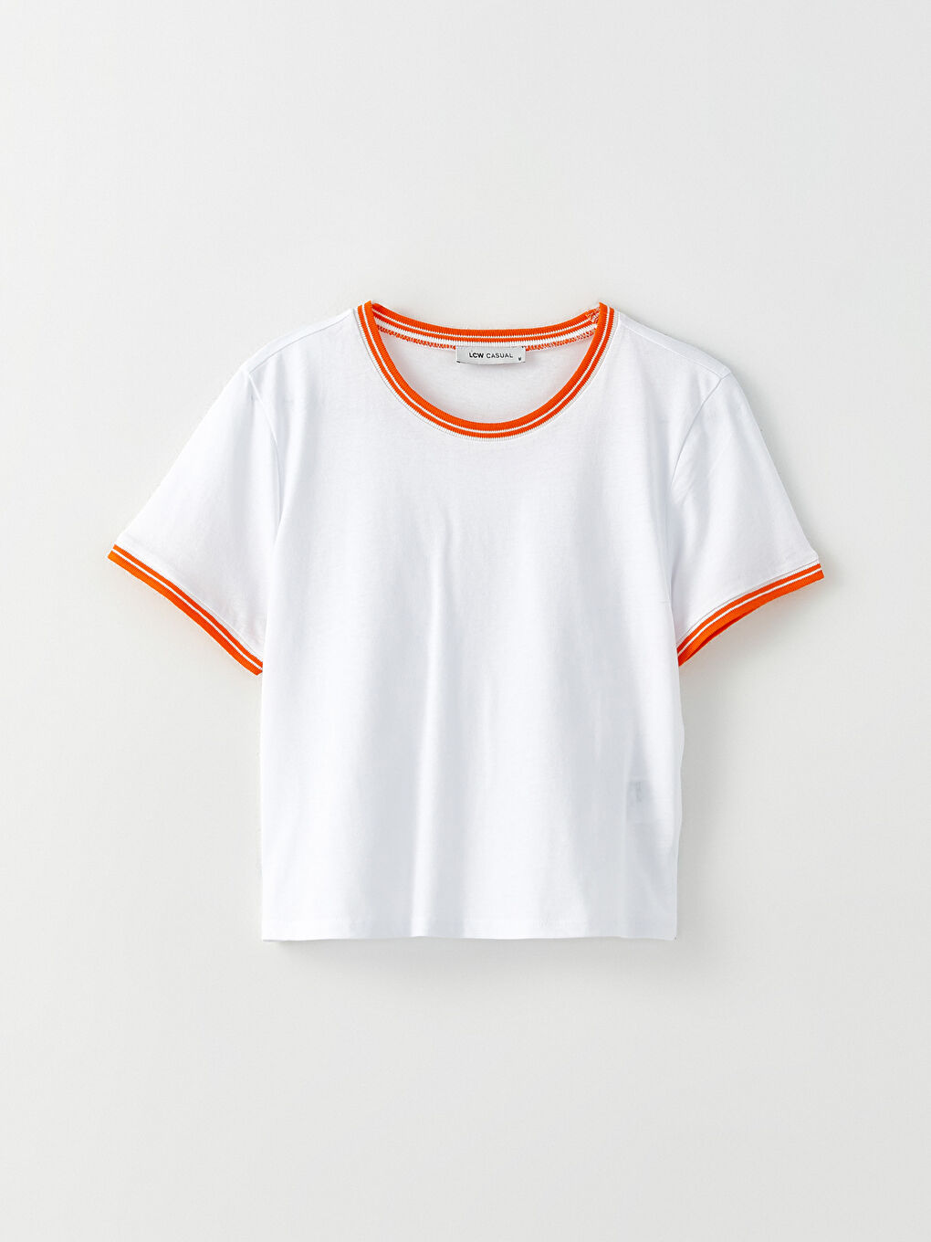 LCW Vision Crew Neck Straight Short Sleeve Cotton Women's T-Shirt -W2CJ92Z8-R9K