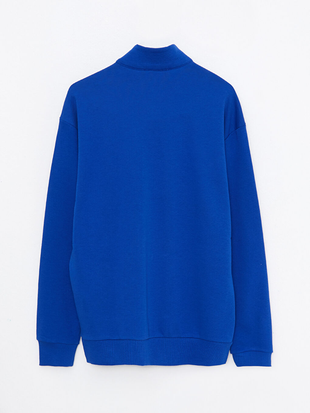 Mavi Oversize Dik Yaka Uzun Kollu Baskılı Erkek Sweatshirt-6