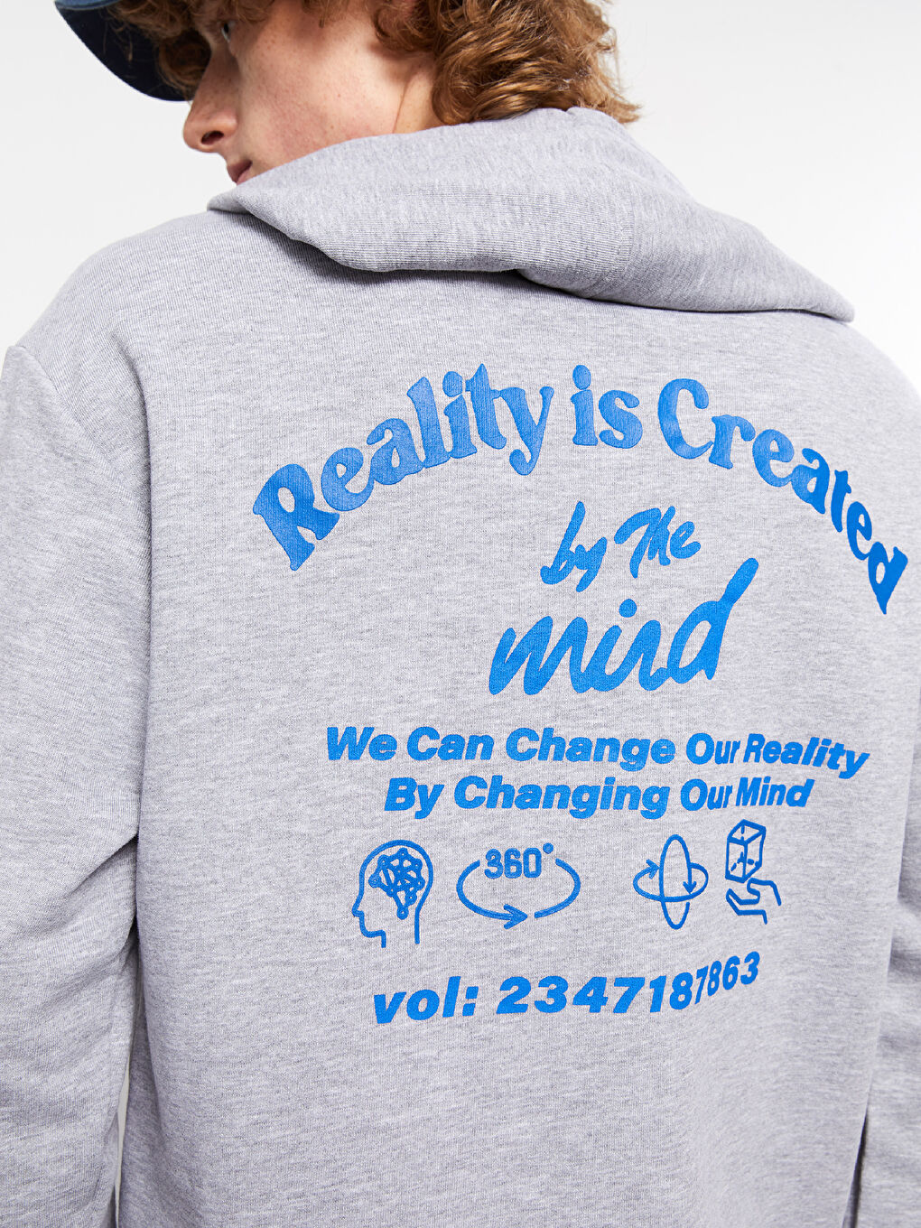 XSIDE Oversize Langarm Bedrucktes Kapuzensweatshirt für Herren -W2CK40Z8-LAL