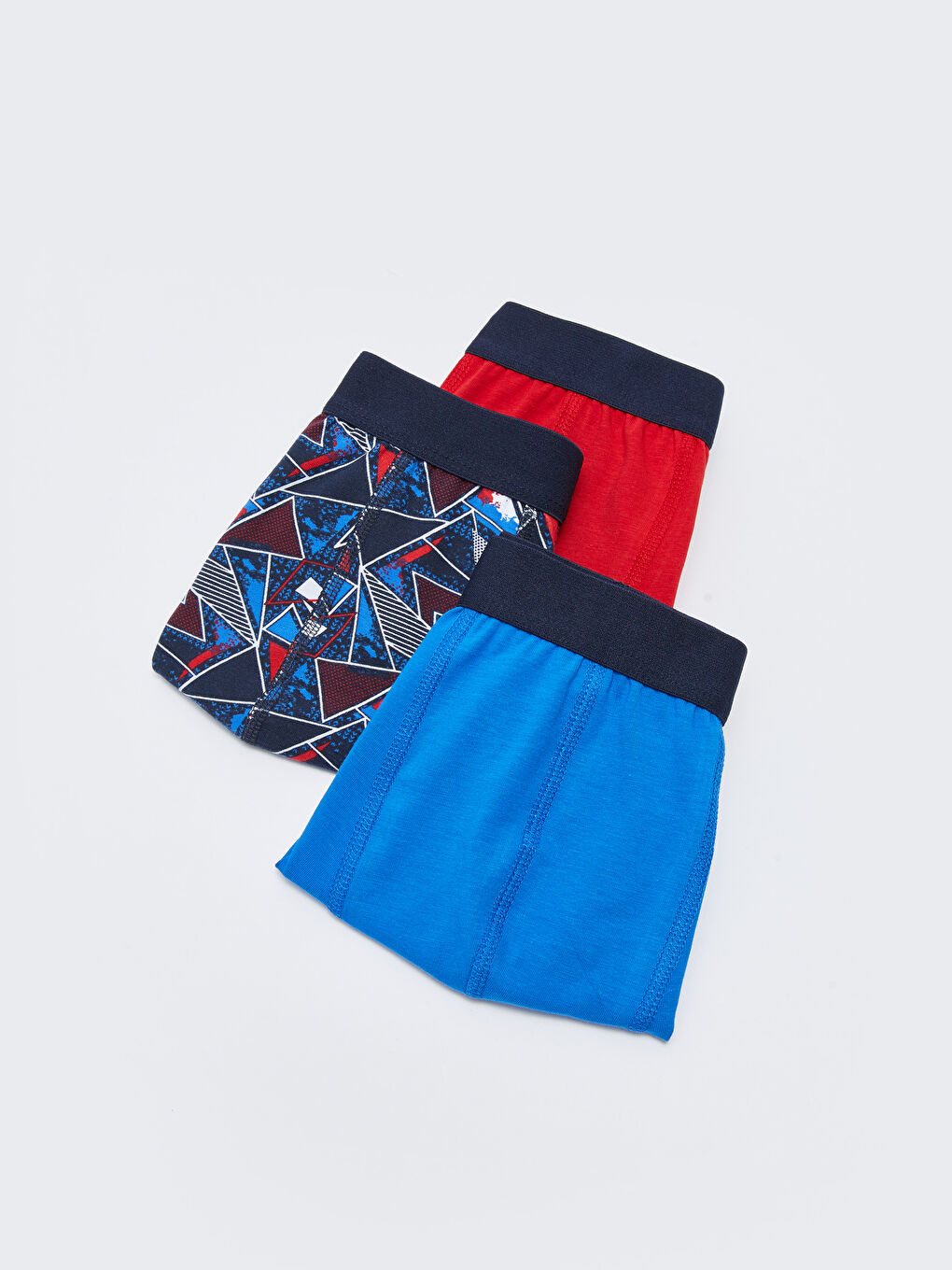 Lacivert Standart Kalıp Esnek Kumaş Boxer 3'lü-1