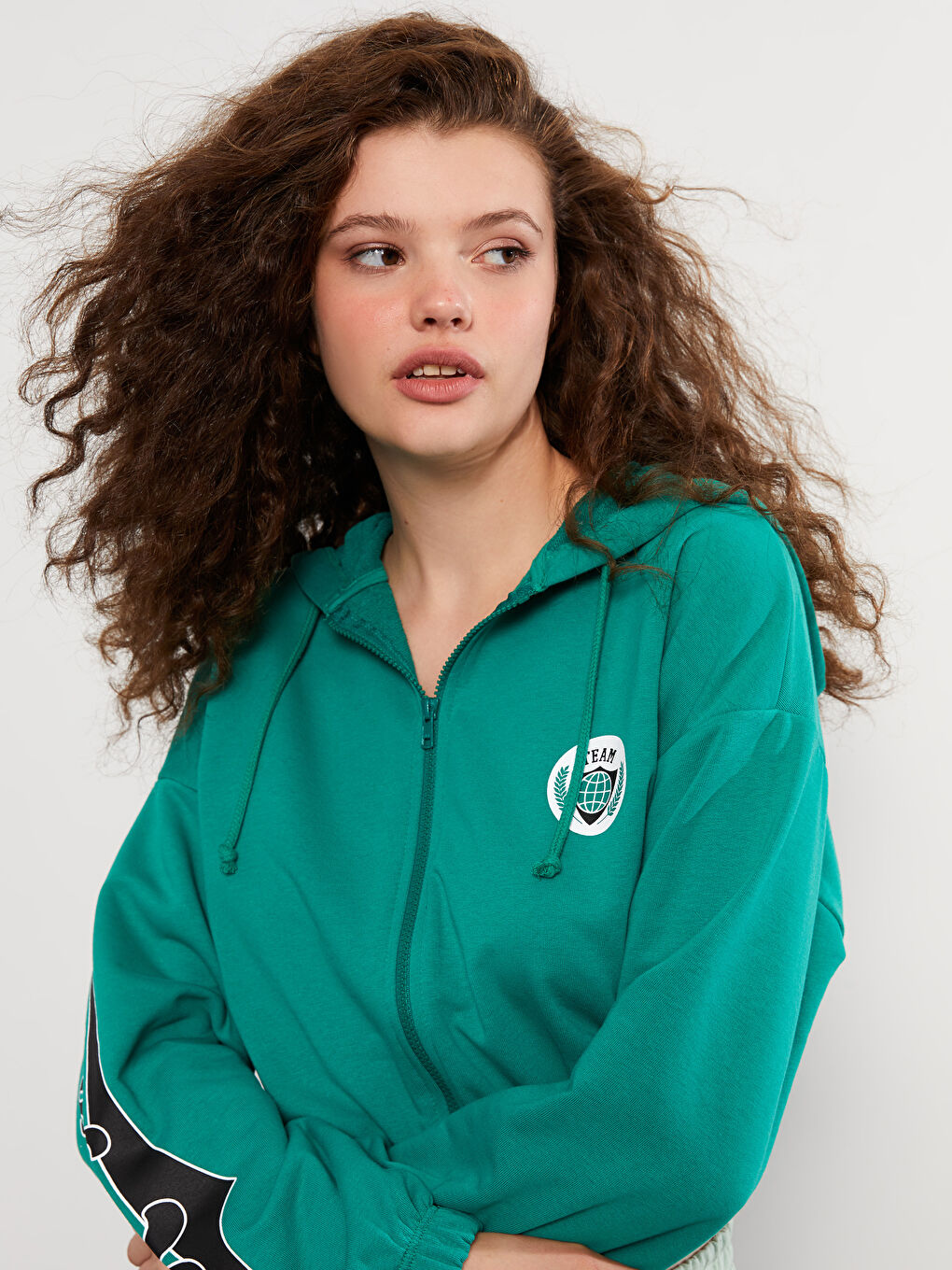 LCW Vision Cardigan de Sport à Capuche Imprimé à Manches Longues pour Femmes -W2CK54Z8-H1N