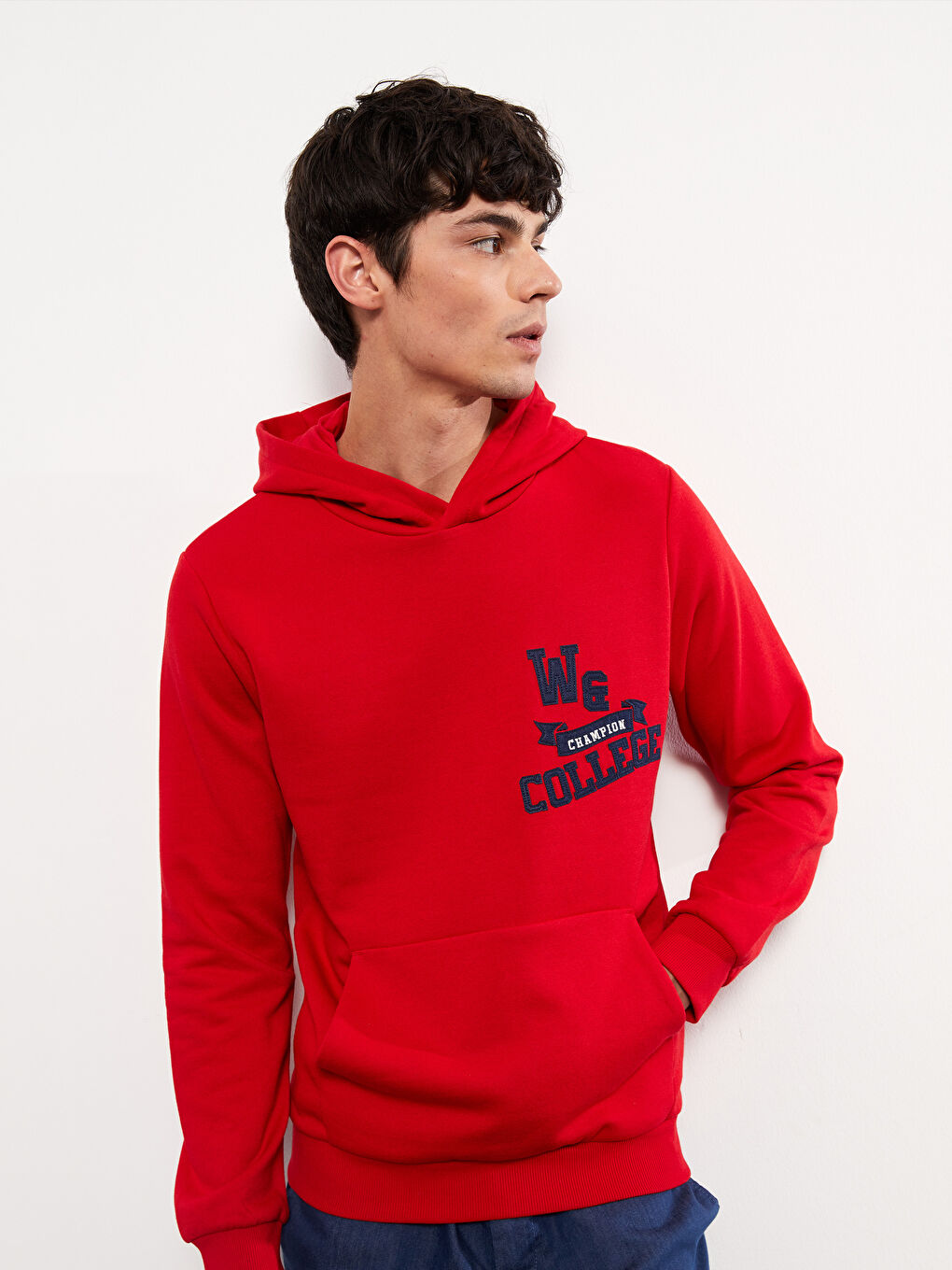 Hooded Long Sleeve Embroidered Men's Hoodie-1