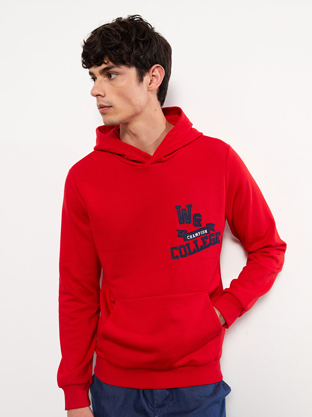 Hooded Long Sleeve Embroidered Men's Hoodie-2