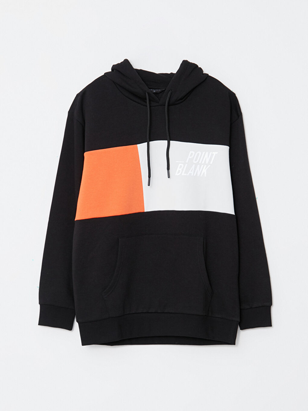 LCW Casual Yeni Siyah Uzun Kollu Renk Bloklu Erkek Hoodie - 5